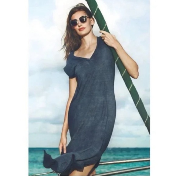 Anthropologie cloth & stone Nila Blue Ombre Maxi Shirt Dress - Picture 6 of 14